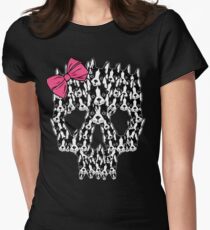 Boston Terrier Sugar Skull Women's Fitted T-Shirt