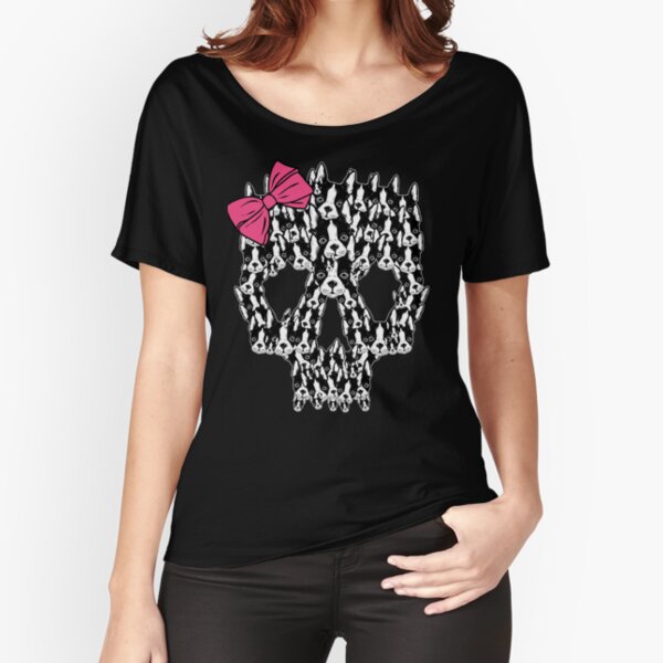Boston Terrier Sugar Skull Relaxed Fit T-Shirt
