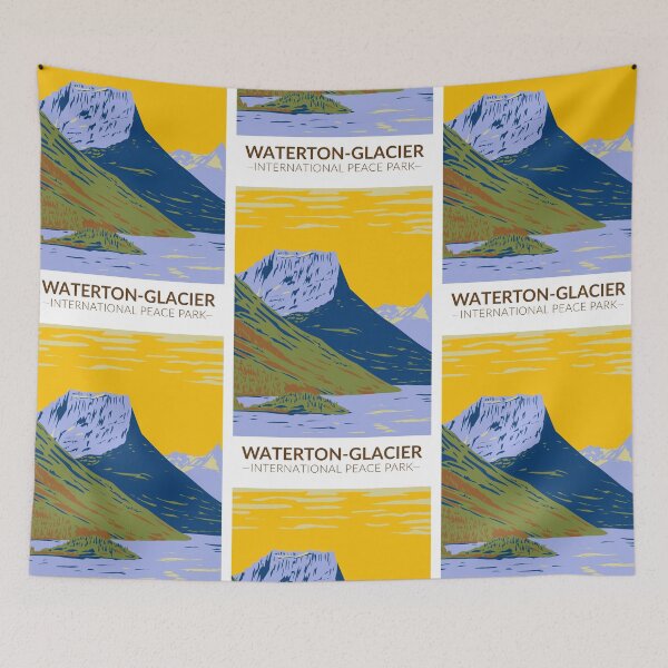 Item preview, Waterton - Glacier International Peace Park Vintage designed and sold by KrisSidDesigns.