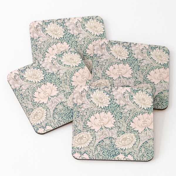 Item preview, Willam Morris pale pink chrysanthemum floral pattern designed and sold by AnnDim.