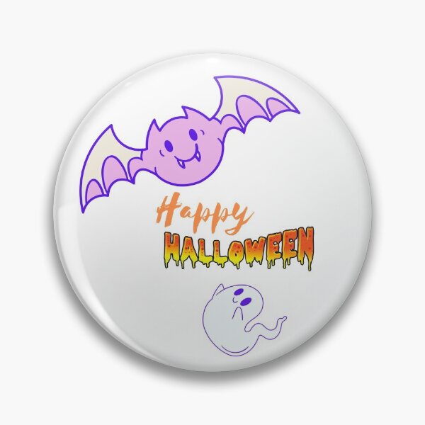 Item preview, Happy halloween text with the cute graphic bat and lovely little ghost. designed and sold by Trianglegreen.