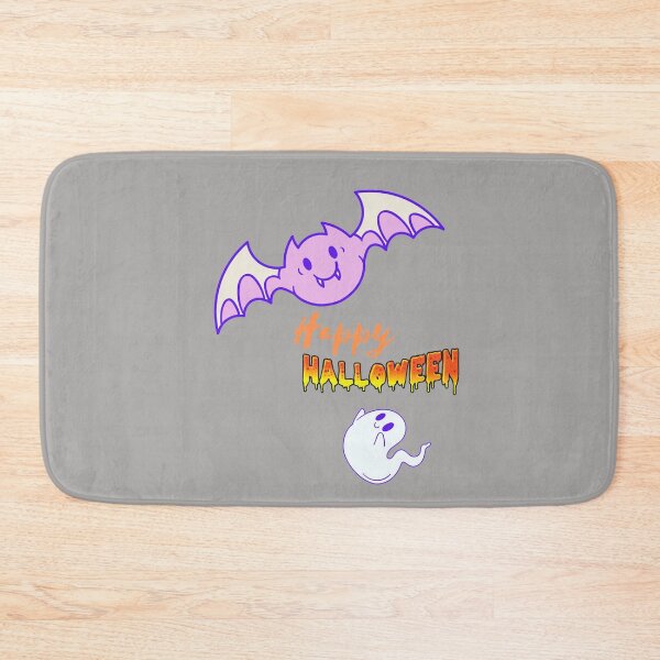 Item preview, Happy halloween text with the cute graphic bat and lovely little ghost. designed and sold by Trianglegreen.