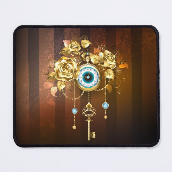 Item preview, Steampunk Clock with Gold Roses designed and sold by Blackmoon9.