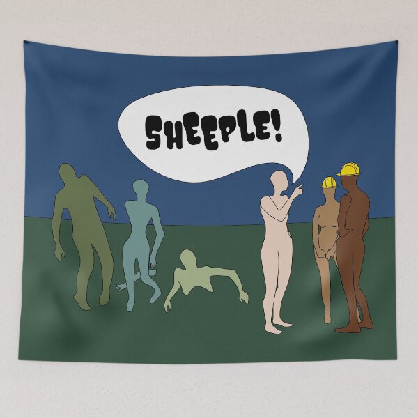 Item preview, Zombie Attack! Funny Zombie Apocalypse Cartoon (Sheeple) designed and sold by SaraMargolis.