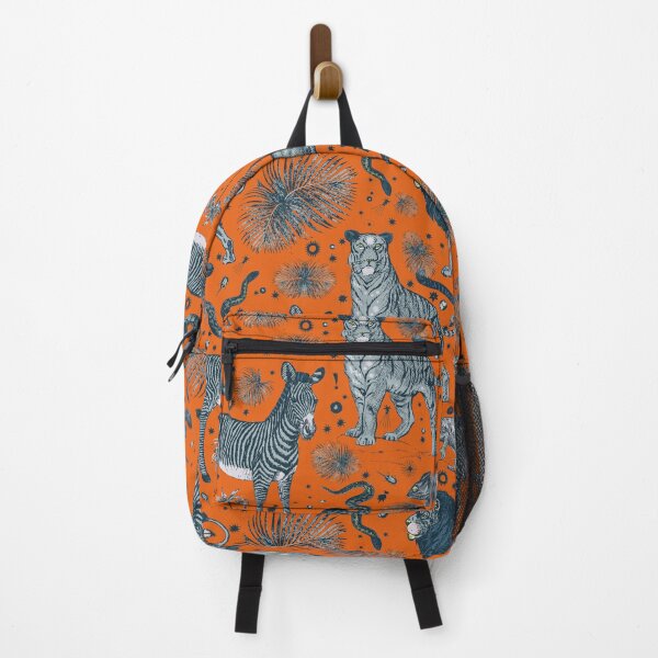 Item preview, Orange Exotic Jungle Print Palm Leaves designed and sold by PrintyBazaar.