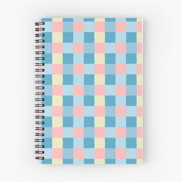 Item preview, irregular gingham pattern in blue, pink and yellow designed and sold by colorofmagic.
