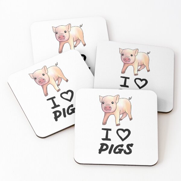 Item preview, I Love Pigs, Cute Funny Pig Black designed and sold by Mochi-Merch.