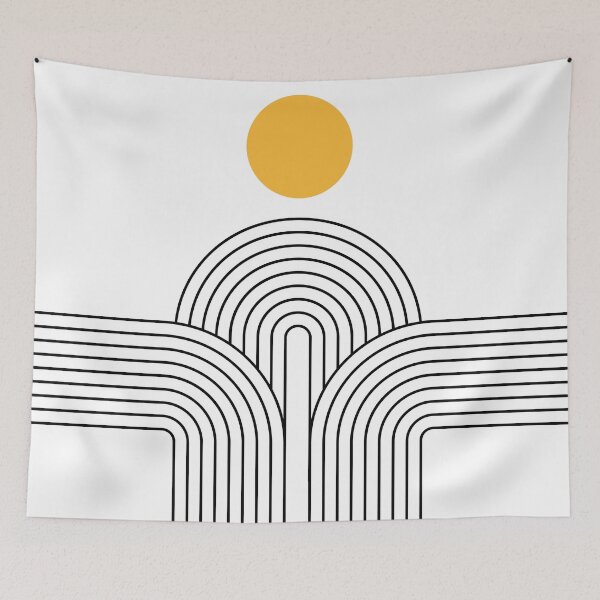 Item preview, Yellow sun and Mid Century arches designed and sold by BattaAnastasia.