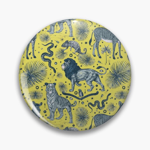 Item preview, Zingy Yellow Exotic Jungle Animal Pattern  designed and sold by PrintyBazaar.