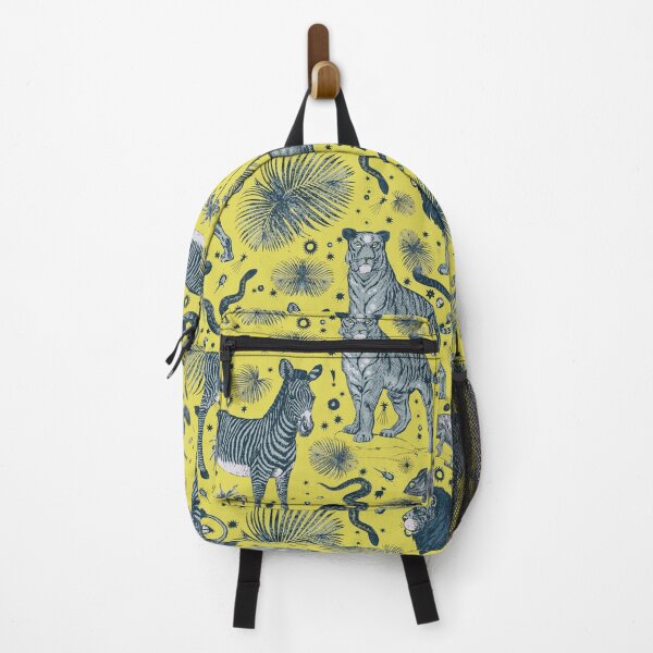 Item preview, Zingy Yellow Exotic Jungle Animal Pattern designed and sold by PrintyBazaar.