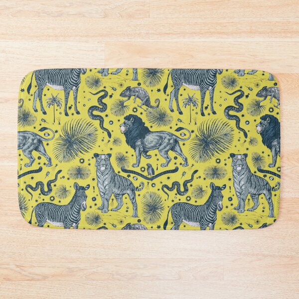 Item preview, Zingy Yellow Exotic Jungle Animal Pattern  designed and sold by PrintyBazaar.