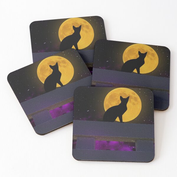 Item preview, Cat looking at the moon designed and sold by ARTDAMPLUS.