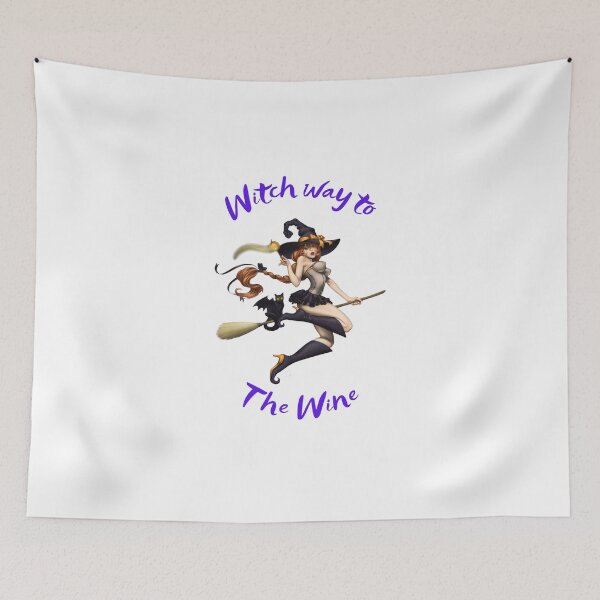Item preview, Witch Way To The Wine Halloween Design designed and sold by Funny-Tees4U.