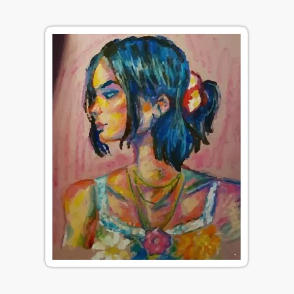 pastel painting portrait Sticker