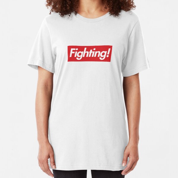 Fighting- Red Design Slim Fit T-Shirt