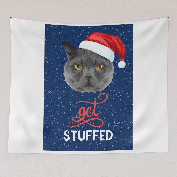 Item preview, Get Stuffed Merry Christmas Cat Christmas Styled Illustration designed and sold by LJWDesigns.