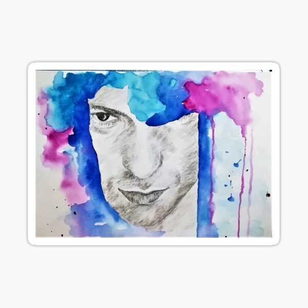 man pastel painting Sticker