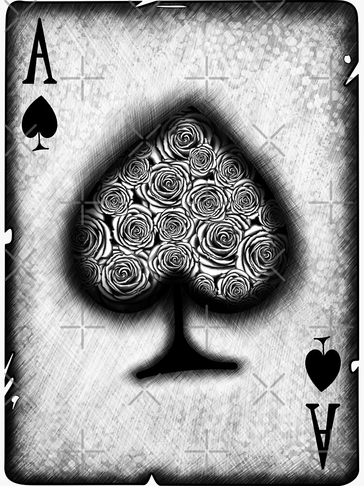 "Ace of Spades with Roses" Sticker for Sale by DeneboArt Redbubble