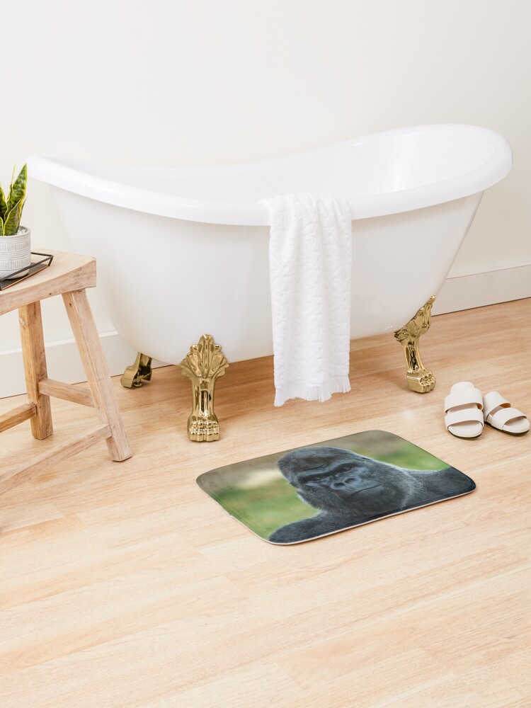 Thumbnail 2 of 6, Bath Mat, The Boss - The Silverback designed and sold by rawshutterbug.