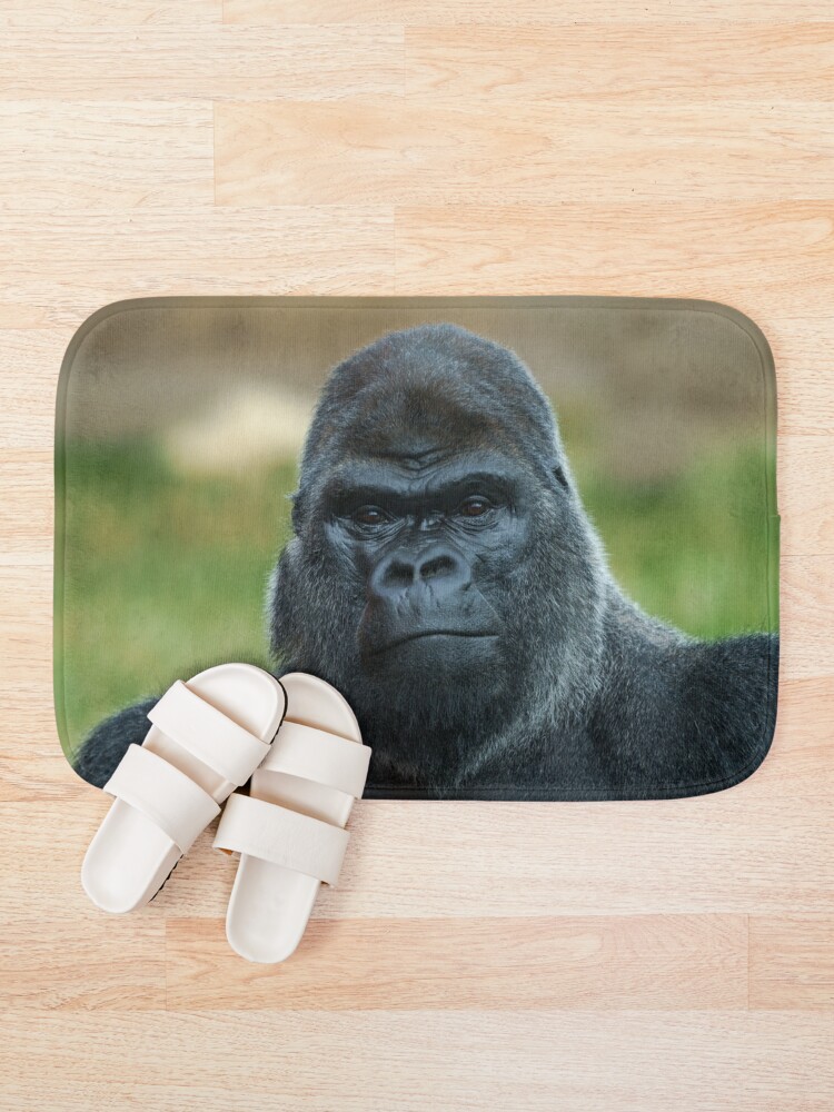 Thumbnail 1 of 6, Bath Mat, The Boss - The Silverback designed and sold by rawshutterbug.