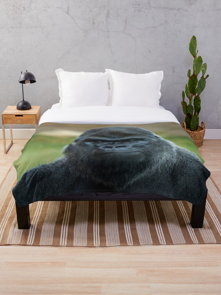 Thumbnail 1 of 6, Throw Blanket, The Boss - The Silverback designed and sold by rawshutterbug.