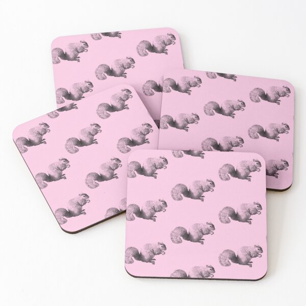 Item preview, Cute grey squirrel photograph pattern pink background  designed and sold by Thought2reality.
