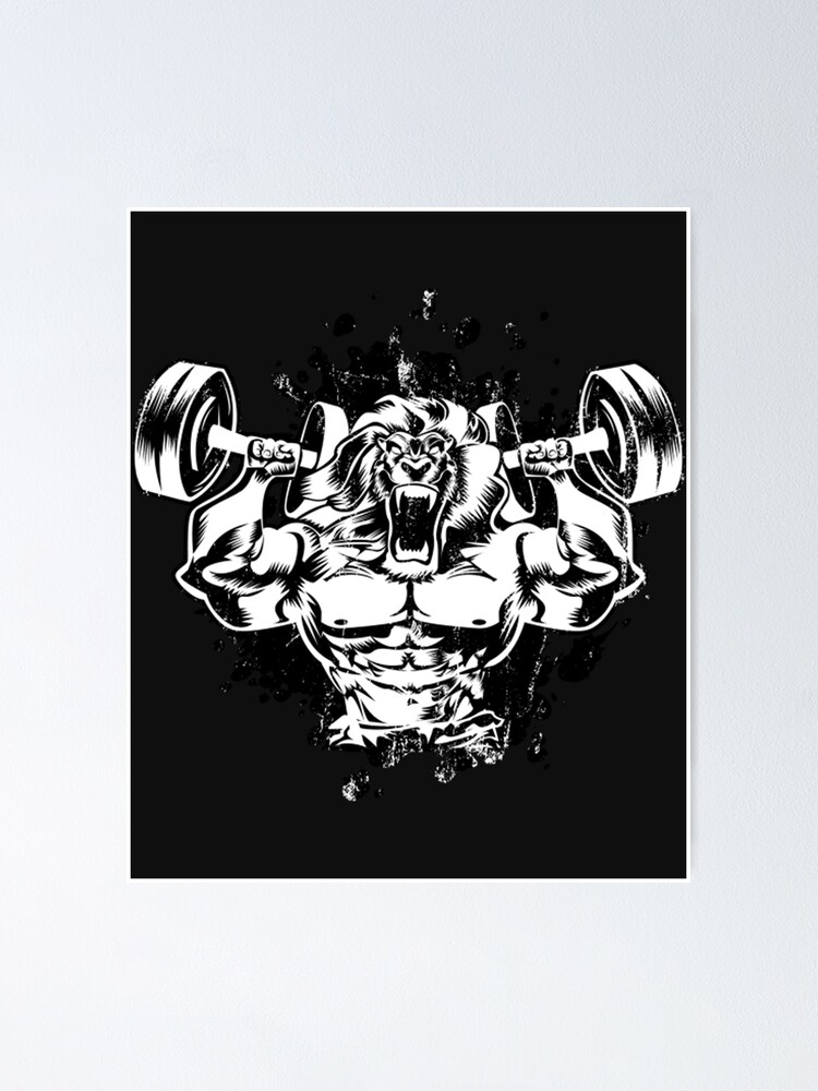 Lion Beast Workout Power Muscles Leo Bodybuilding Gym Fitness Mixed Martial Arts MMA Fighter Mythology Warrior Motivation Pin