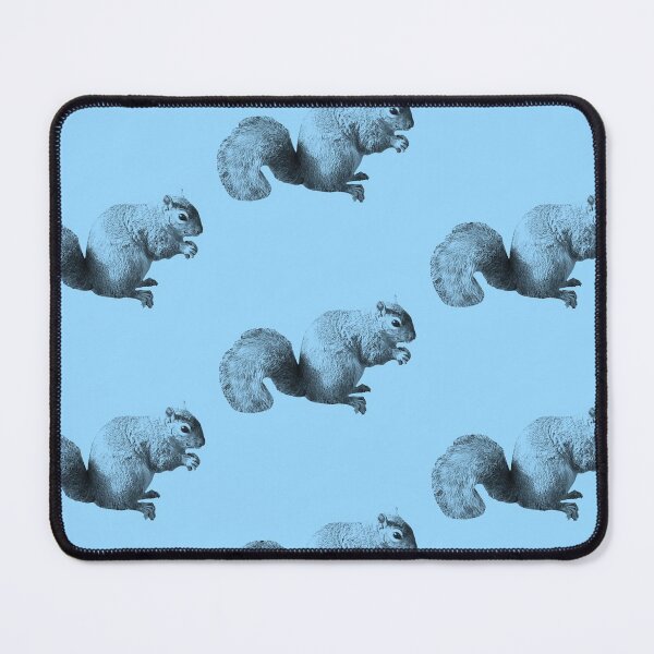 Item preview, Cute grey squirrel photograph pattern blue background  designed and sold by Thought2reality.
