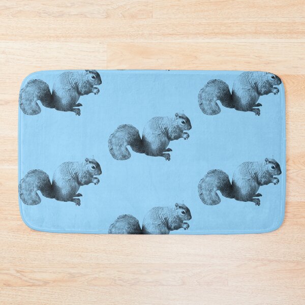 Item preview, Cute grey squirrel photograph pattern blue background  designed and sold by Thought2reality.