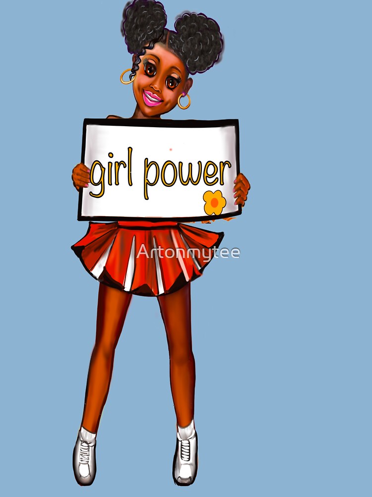 black anime girl cheerleader #002 with Afro hair in puffs, dimples, brown  eyes and dark brown skin side profile. Hair love ! Art Board Print for  Sale by Artonmytee