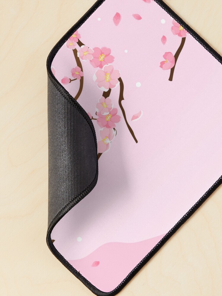 Tapis de bureau rose japonais, tapis de souris de jeu xxl mignon de fleur  de cerisier