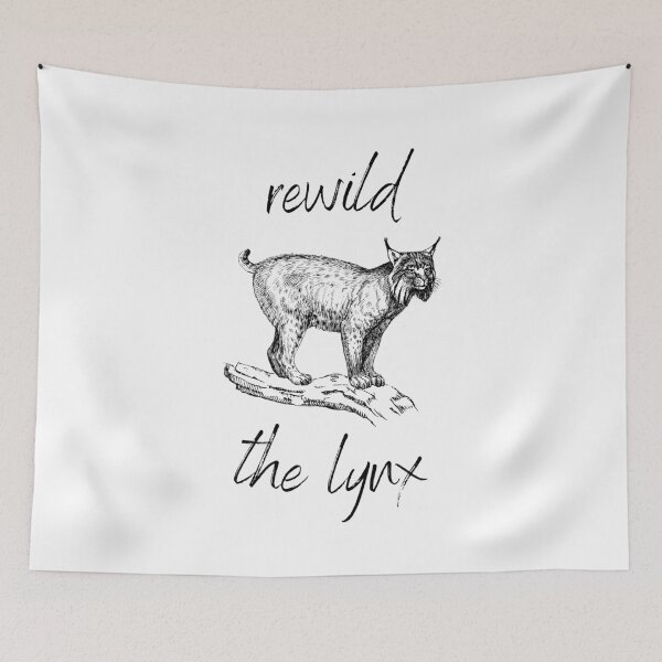 Item preview, Rewild the Lynx Rewilding Conservation (Black Text) designed and sold by chloeinca.