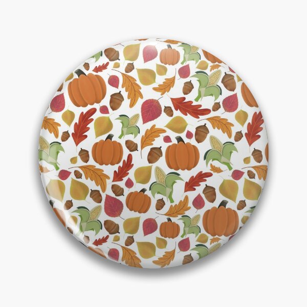 Item preview, Fall, Autumn Leaves, Pumpkins, acorns, corn, Pattern (White) designed and sold by Gsallicat.