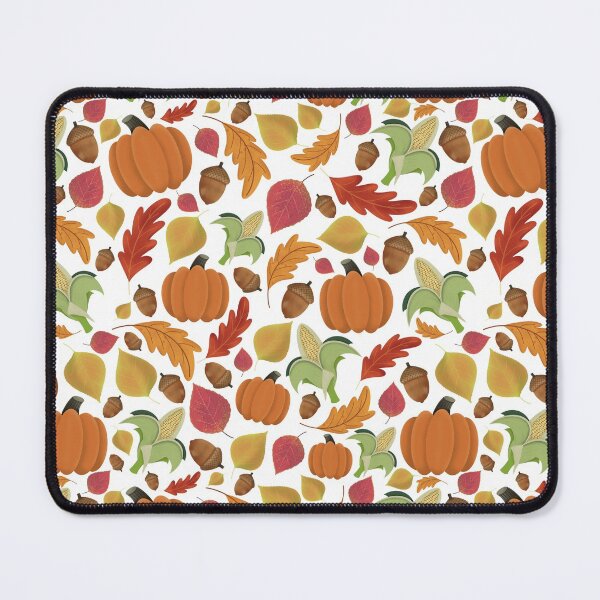 Item preview, Fall, Autumn Leaves, Pumpkins, acorns, corn, Pattern (White) designed and sold by Gsallicat.