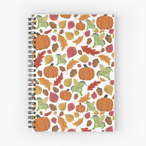 Item preview, Fall, Autumn Leaves, Pumpkins, acorns, corn, Pattern (White) designed and sold by Gsallicat.