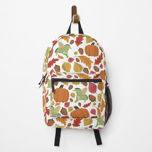 Item preview, Fall, Autumn Leaves, Pumpkins, acorns, corn, Pattern (White) designed and sold by Gsallicat.