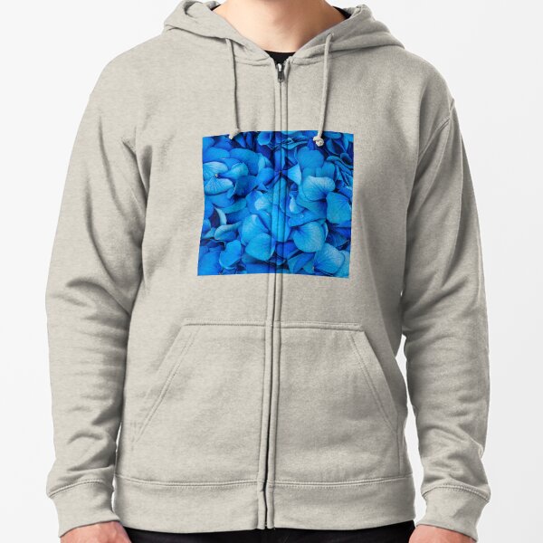 Beautiful Royal Blue Hydrangeas Zipped Hoodie