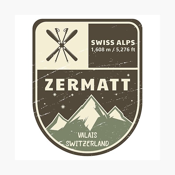 Item preview, Zermatt Swiss Alps Valais Switzerland designed and sold by KrisSidDesigns.