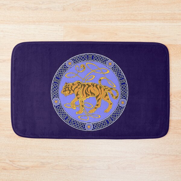 Item preview, Celtic knotwork tiger - blue and gold designed and sold by AnyaPenfold.