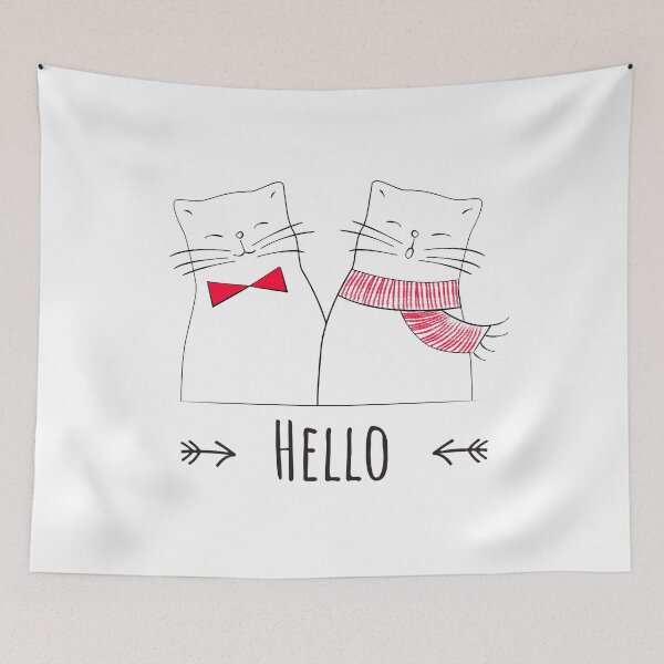 Item preview, funny cat zanny hello omg - red bow red scarf designed and sold by epicmarketing.
