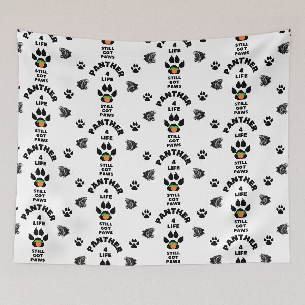 Item preview, Brixity USA: Brixity Panther Paws blanco sobre negro designed and sold by TheSignsofSOIL.