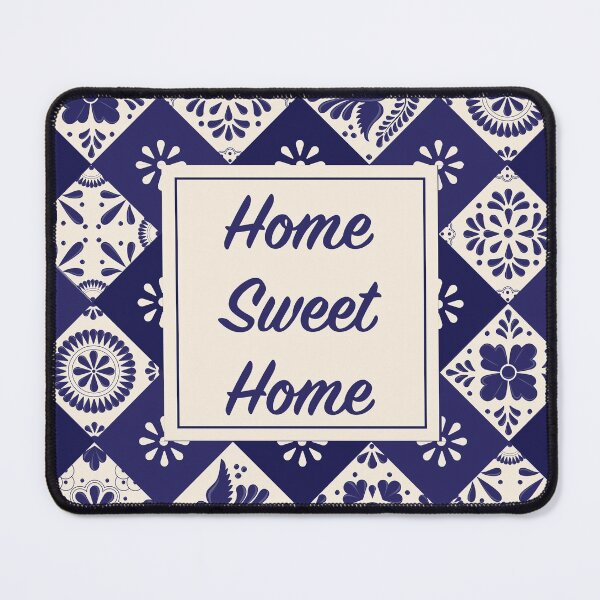 Item preview, Home Sweet Home Sign With Blue Mexican Talavera Frame by Akbaly designed and sold by Akbaly.