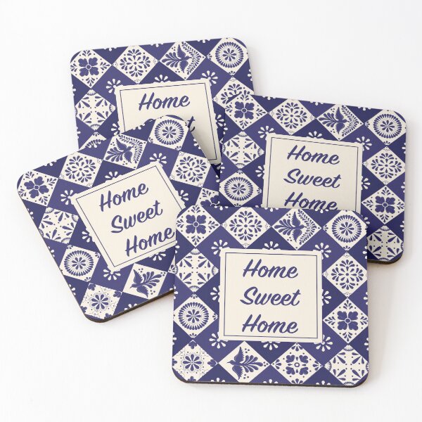 Item preview, Home Sweet Home Sign With Blue Mexican Talavera Frame by Akbaly designed and sold by Akbaly.