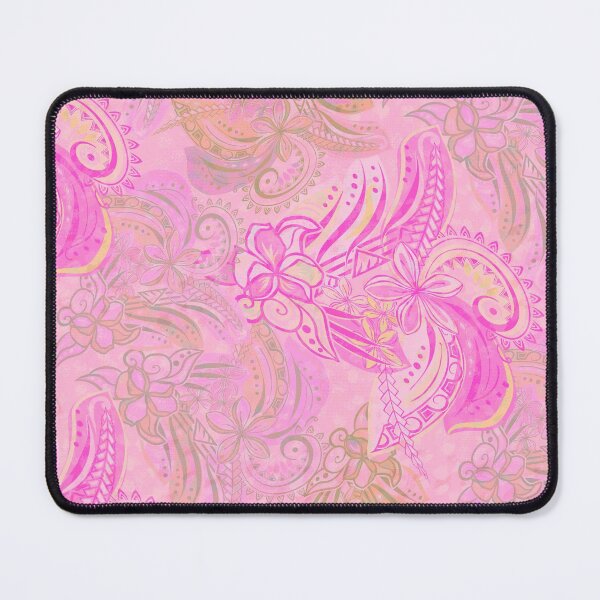 Item preview, Coral Pink Painted Samoan Village Tiare Print Artboard  designed and sold by sunnthreads.