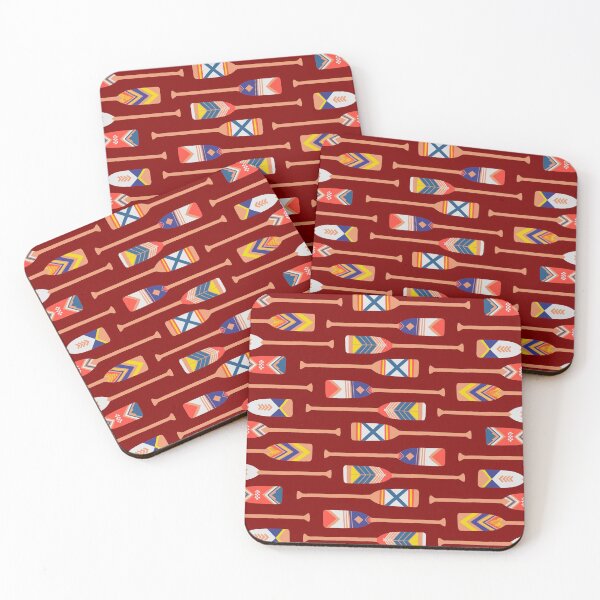 Item preview, Canoe Paddles Pattern - Maroon designed and sold by EcoElsa.