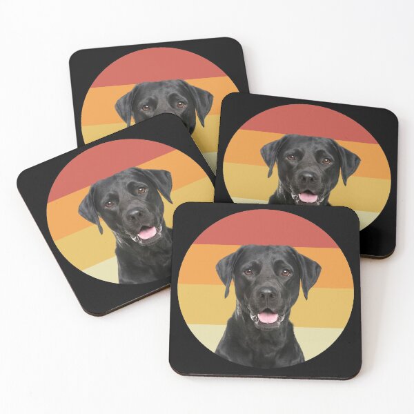 Item preview, black labrador dog vintage retro face designed and sold by alaechamlal.
