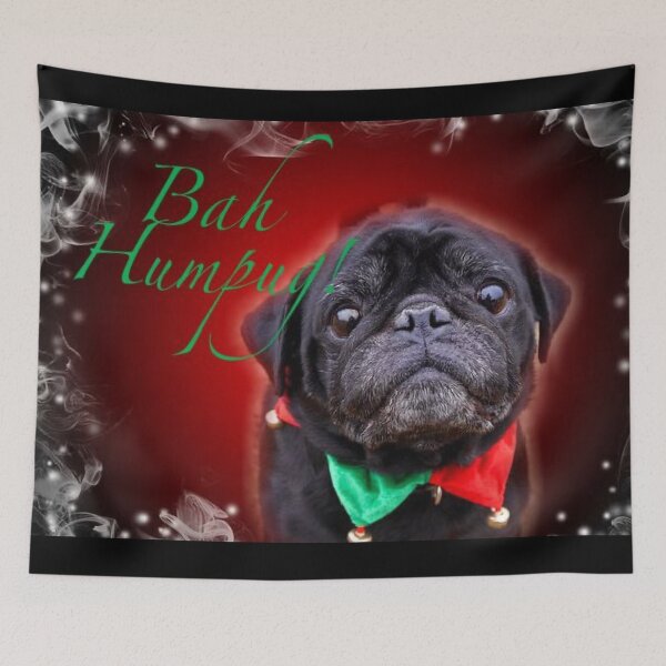 Item preview, pug dog Christmas  Bah Humpug fun quote designed and sold by Julieford.