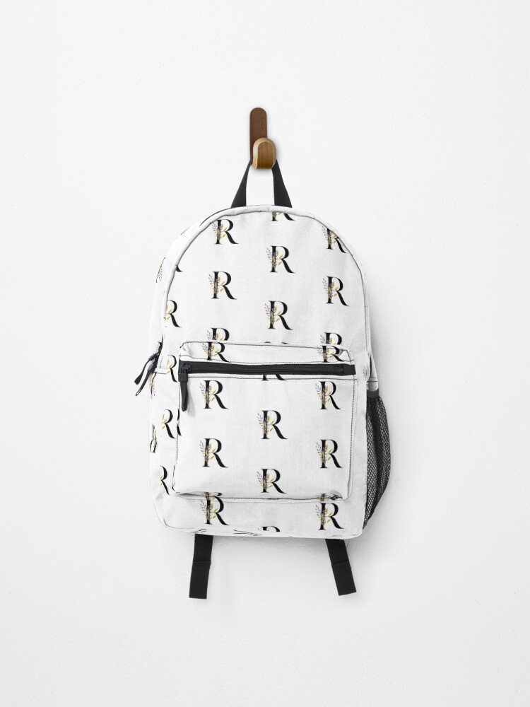 Thumbnail 1 of 3, Backpack, Floral Alphabet Letter R designed and sold by Trinket-Tricks.