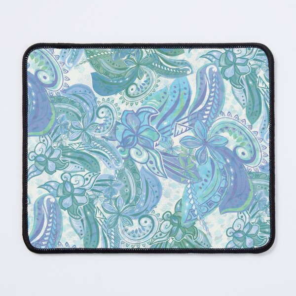 Item preview, Ocean Blue Painted Samoan Village Tiare Print Artboard  designed and sold by sunnthreads.