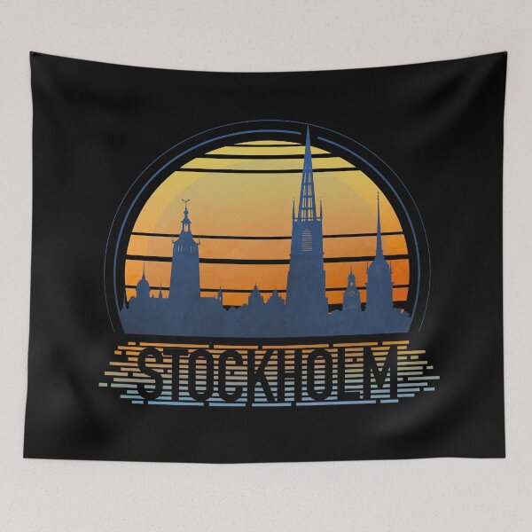 Item preview, Stockholm Sweden - Retro Sunset - City Skyline designed and sold by tanimator.